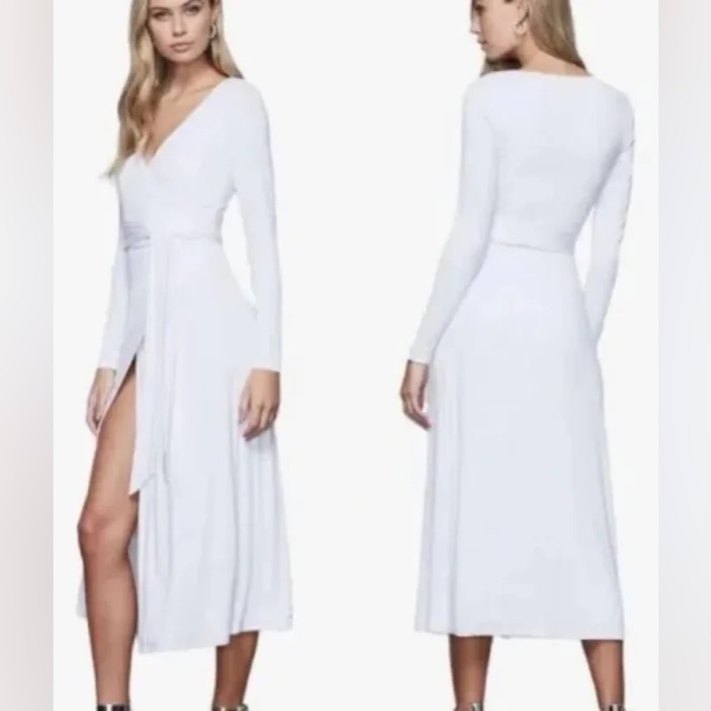 Good American White Wrap Dress